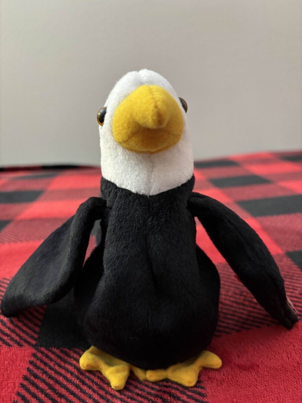 1996 Ty Baldy the Eagle 5th Gen Hang Tag 4074 Beanie Baby 7.5" Bird Plush Toy
